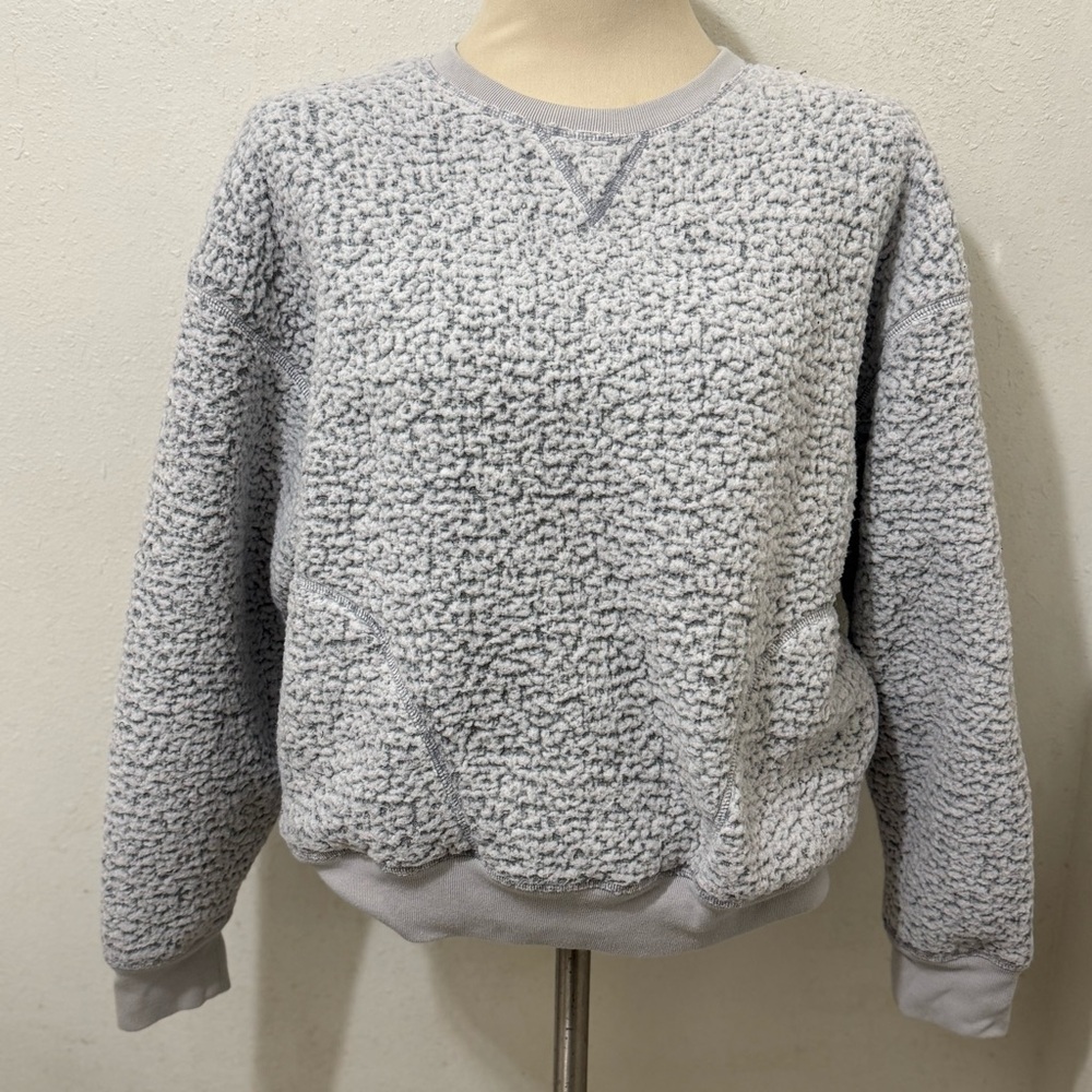 PINK Victoria's Secret Textured Gray Crewneck Sweater